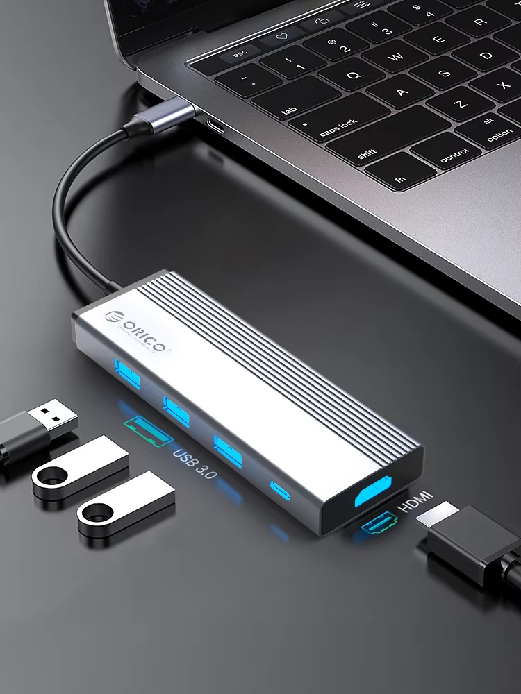 ORICO 5 in 1 USB C Hub Multipo - Hdmi Adapter Tablet ulasan dan harga