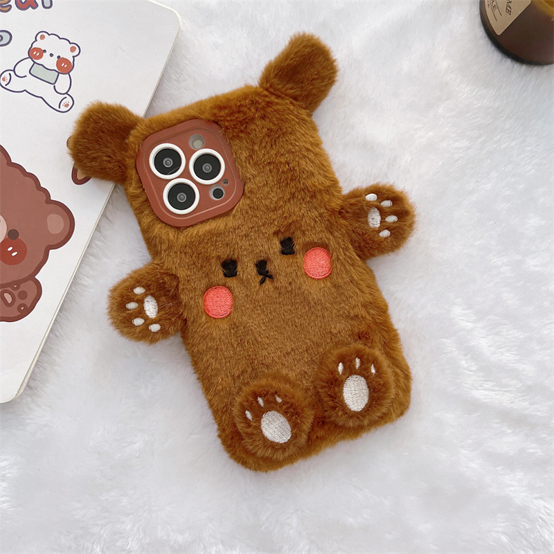 Korean 3D Cartoon Bear Fluffy  - Apple Iphone 16 ulasan dan harga