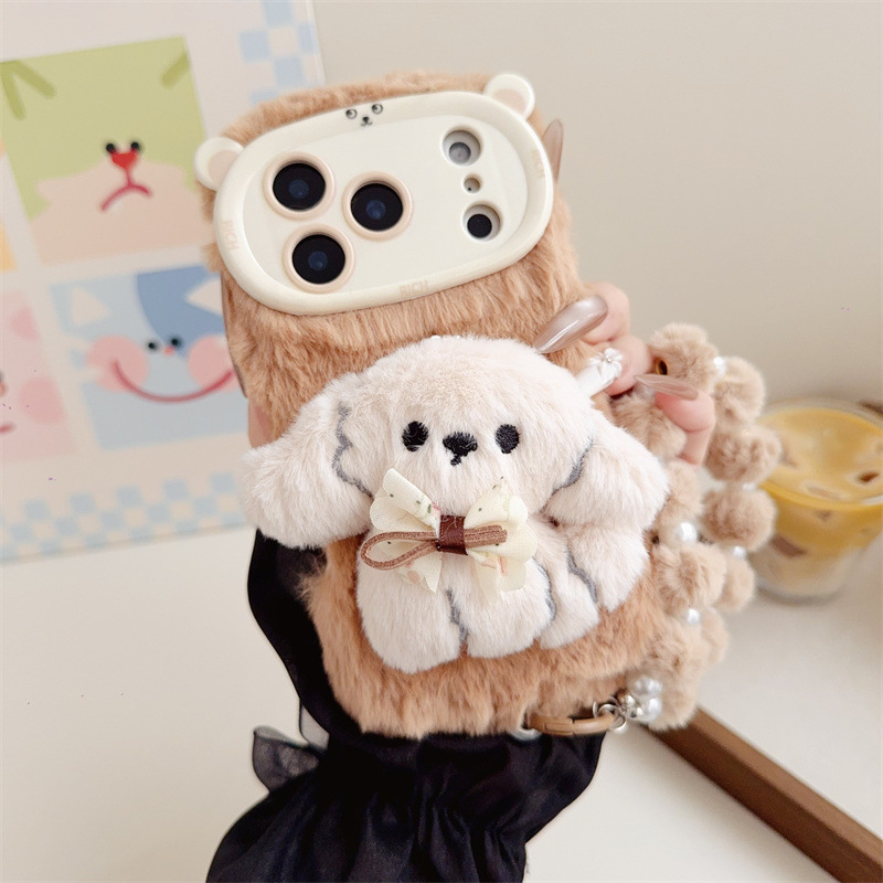3D Cartoon Bowknot Puppy Warm  - Apple Iphone 16 ulasan dan harga