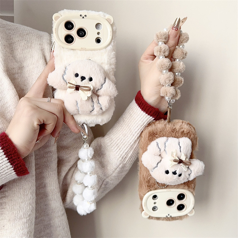3D Cartoon Bowknot Puppy Warm  - Apple Iphone 16 ulasan dan harga