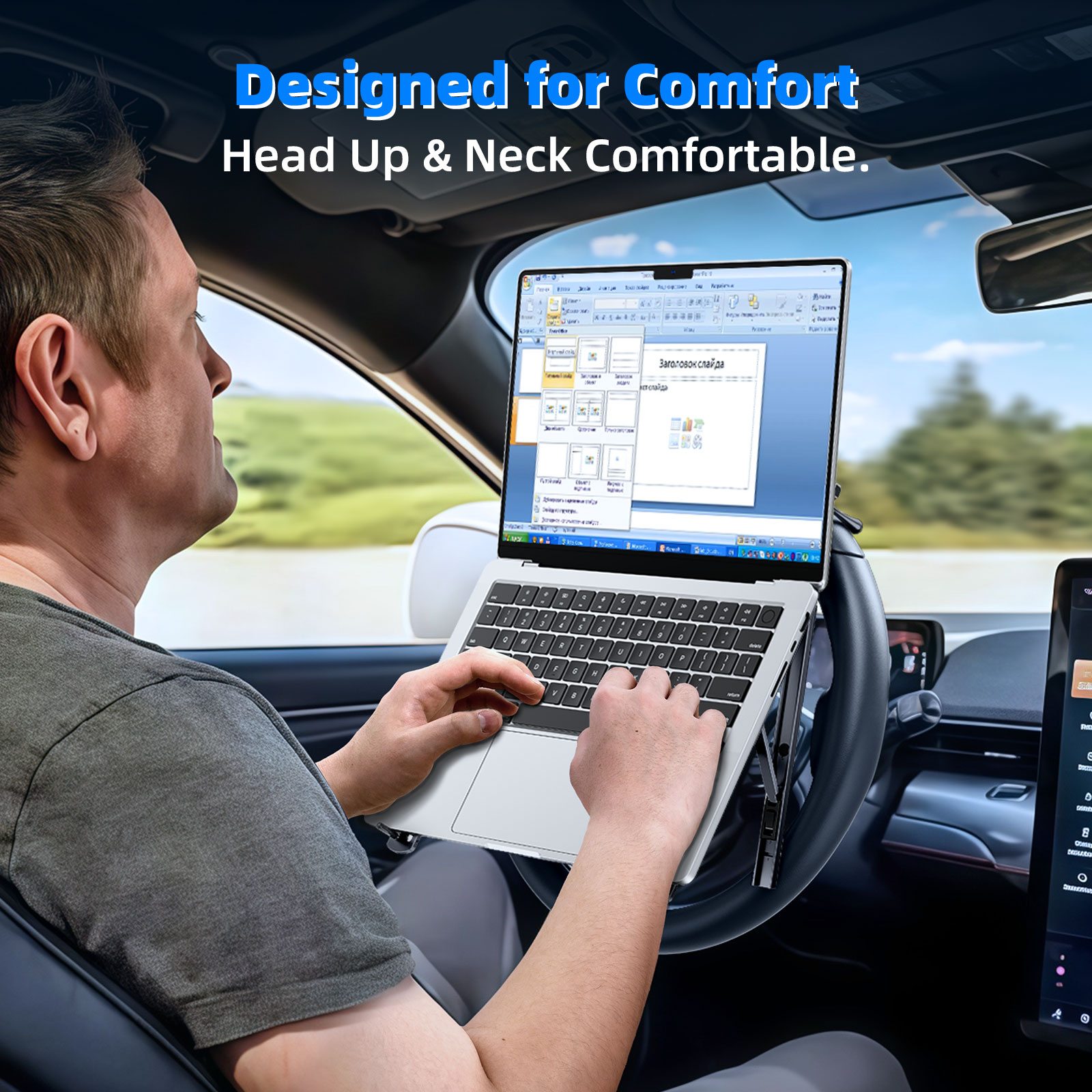 Eary Car Laptop Mount Steering - Tesla Tablet Accessories ulasan dan harga