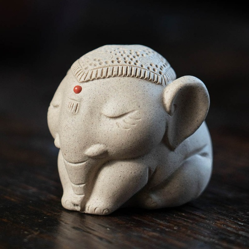 1 PC Purple Clay Peace Elephan - Unique Table Accessories ulasan dan harga