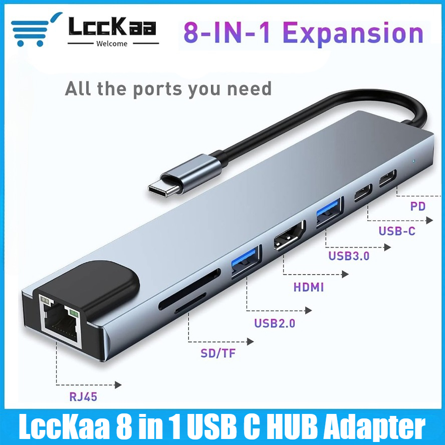 USB C Hub 8/7 in 1 4K HDMI Ada - Hdmi Adapter Tablet ulasan dan harga