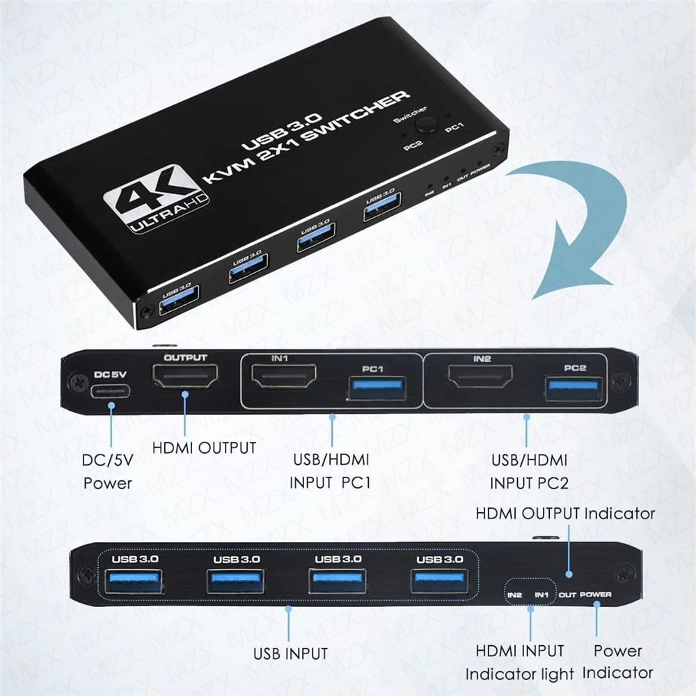 KVM Switch 4K 60Hz Switcher US - Tablet With All Accessories ulasan dan harga
