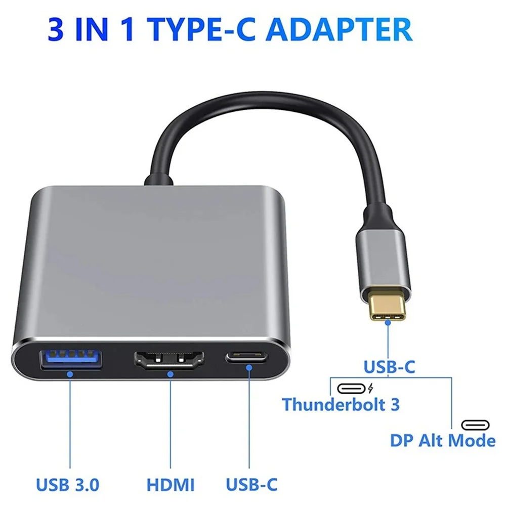 USB C HUB 3-in-1 Multiports Ad - Hdmi Adapter Tablet ulasan dan harga