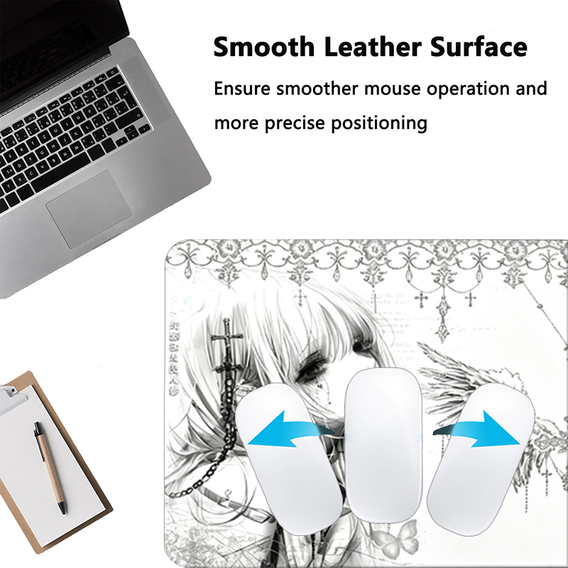 Leather Mousepad Black White A - Tablet With All Accessories ulasan dan harga