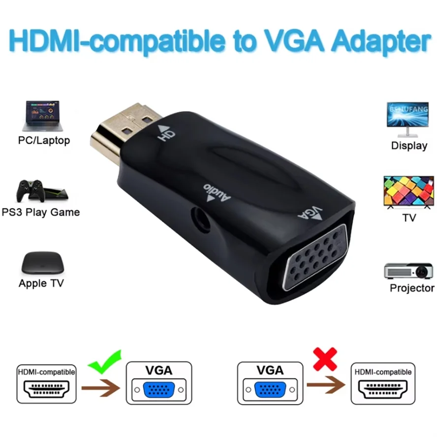 HDMI-compatible to VGA Cable C - Hdmi Adapter Tablet ulasan dan harga