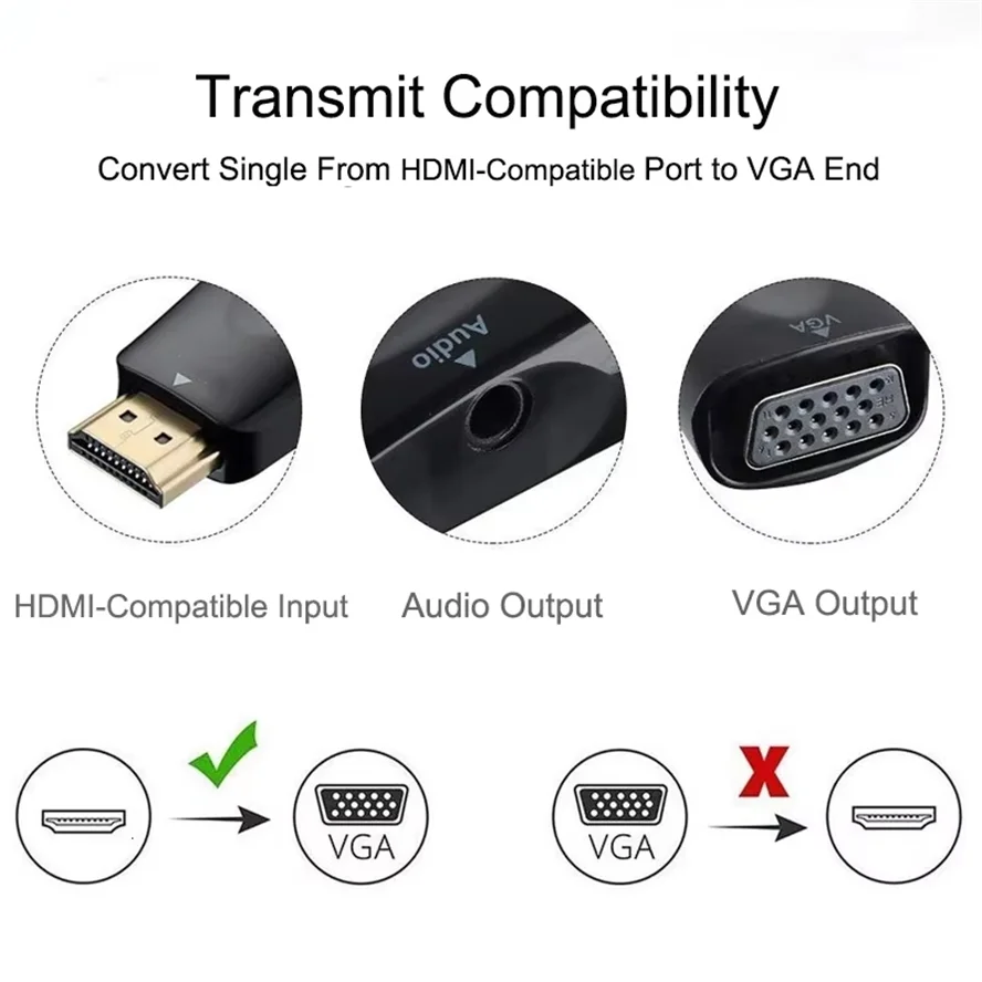 HDMI-compatible to VGA Cable C - Hdmi Adapter Tablet ulasan dan harga